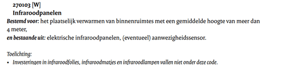 Voorwaarde voor het gebruik van infraroodpanelen