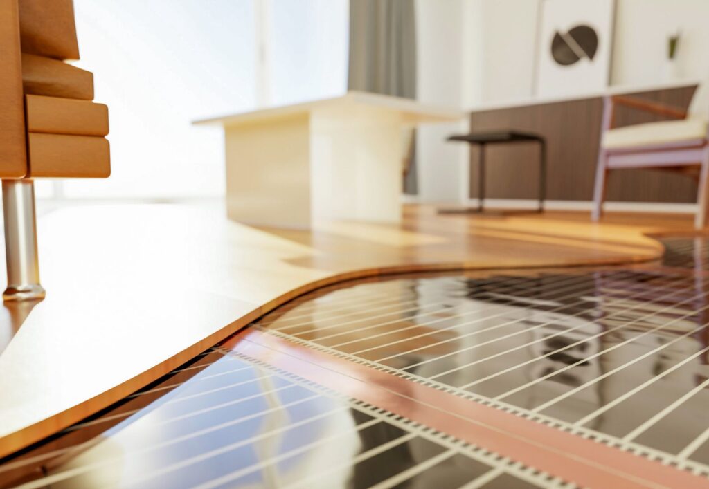 elektrische vloerverwarming in de woonkamer