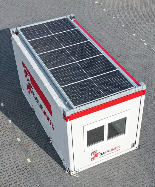 Modulaire woning met zonnepanelen en verwarming van LVS