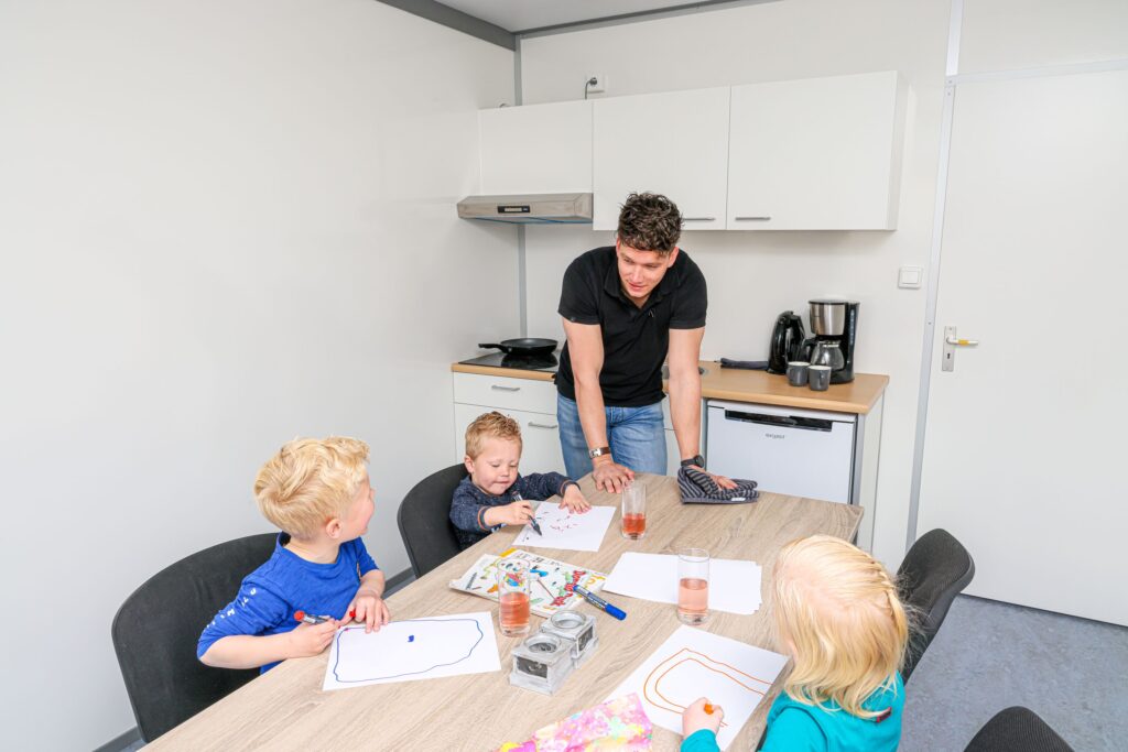 modulaire woning verwarmen met LVS Verwarming